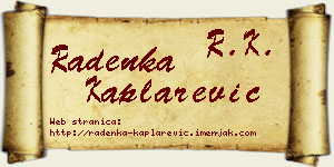 Radenka Kaplarević vizit kartica